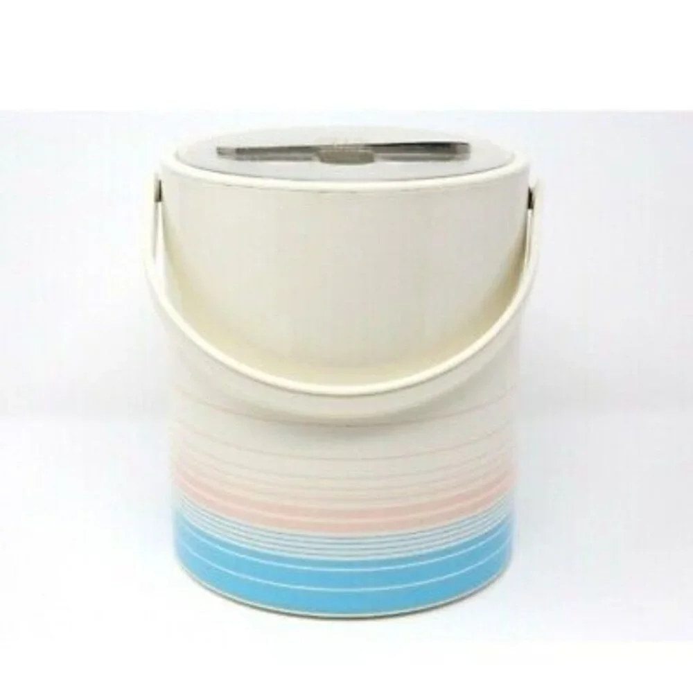 Vintage 1970s Thermo-Serv Ice Bucket with Lid & Handle-LIKE NEW